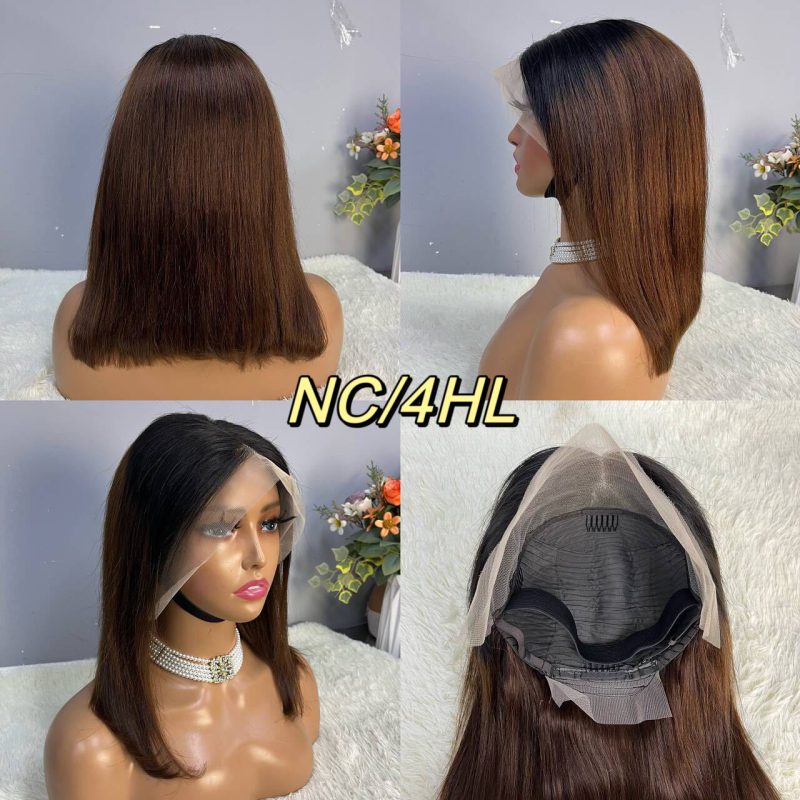 13x4 Straight Hair Colored BOB Lace Front Wig - 图片 14